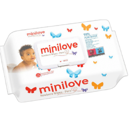 Minilove Pure Baby Wipes NO PERFUME 120 sheets 1x12 pcs