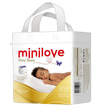 Minilove Newborn Baby Diapers Size 1 x 60 Pcs. 1x3 packs per ctn